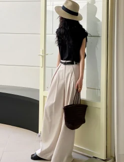 Alex Wide Leg Pleated Pants-BESTSELLERS