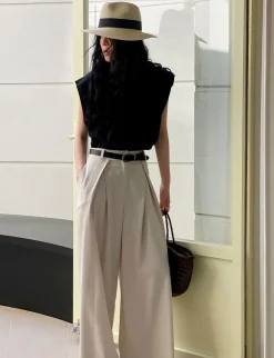 Alex Wide Leg Pleated Pants-BESTSELLERS