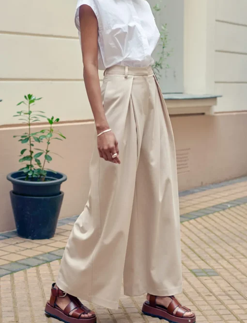 Alex Wide Leg Pleated Pants-BESTSELLERS