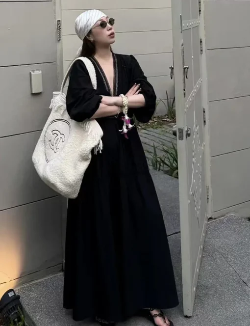 Amelia Voile Dress in Black