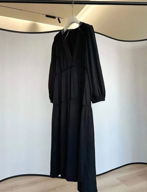 Amelia Voile Dress in Black