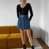 AR Denim Cargo Pocket Skirt