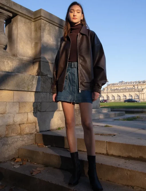 AR Denim Cargo Pocket Skirt