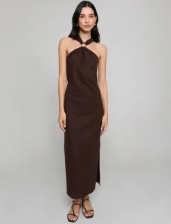 Attica Linen Gold Cuff Dress-BESTSELLER