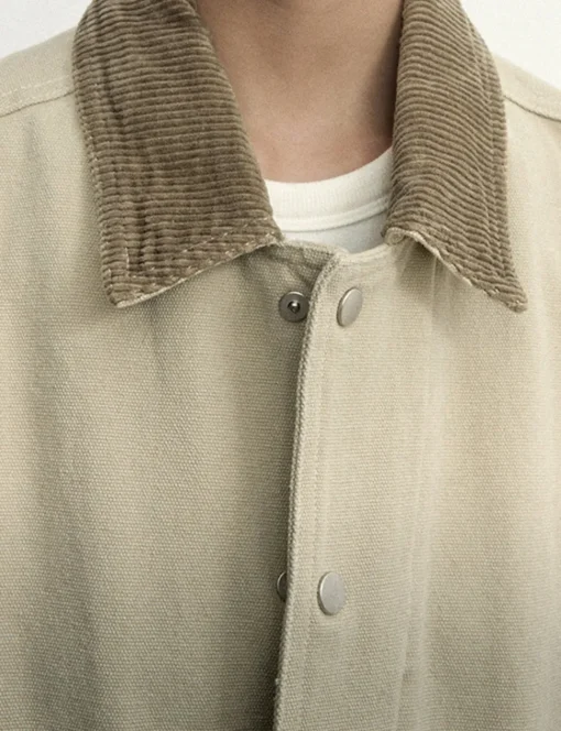 Beige Oversized Barbour Jacket