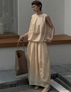 Beige Parachute Skirt -PREORDER