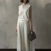 Beige Pleated Skirt