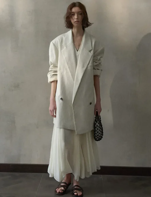 Beige Pleated Skirt