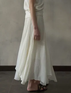 Beige Pleated Skirt