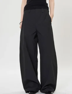 Black Barrel Leg Pants