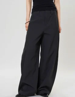 Black Barrel Leg Pants