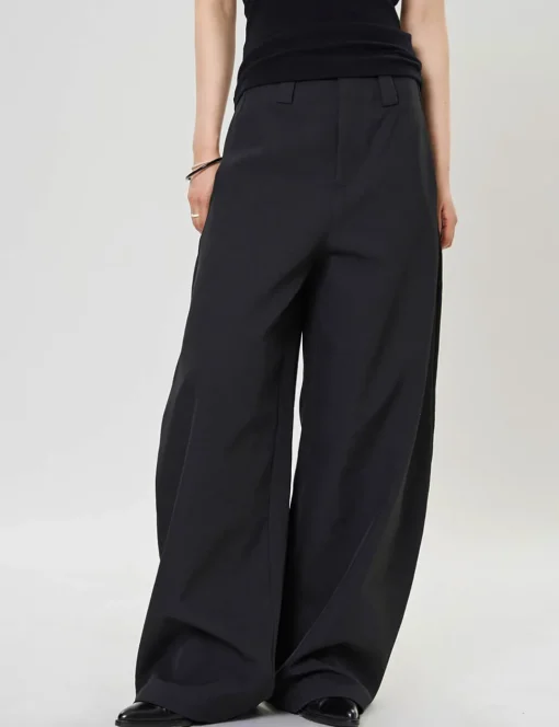Black Barrel Leg Pants