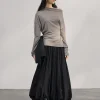 Black Bubble Hem Skirt