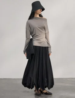 Black Bubble Hem Skirt