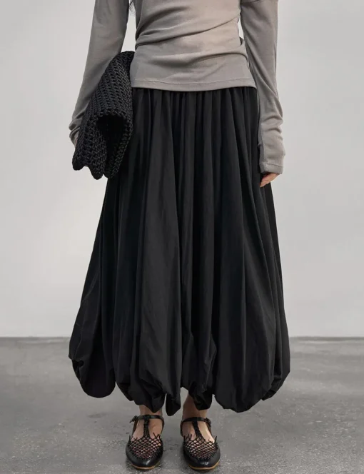 Black Bubble Hem Skirt