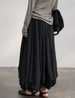 Black Bubble Hem Skirt