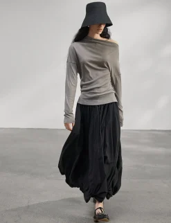 Black Bubble Hem Skirt