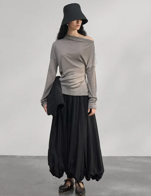 Black Bubble Hem Skirt
