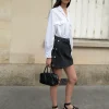 Black Denim Button Skort-BESTSELLER