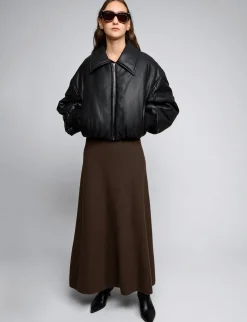 Black Faux-Leather Bomber Jacket-BESTSELLER