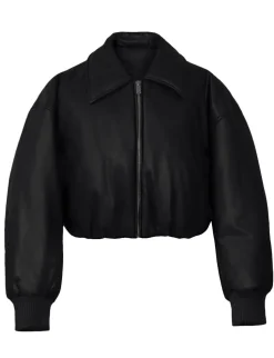 Black Faux-Leather Bomber Jacket-BESTSELLER
