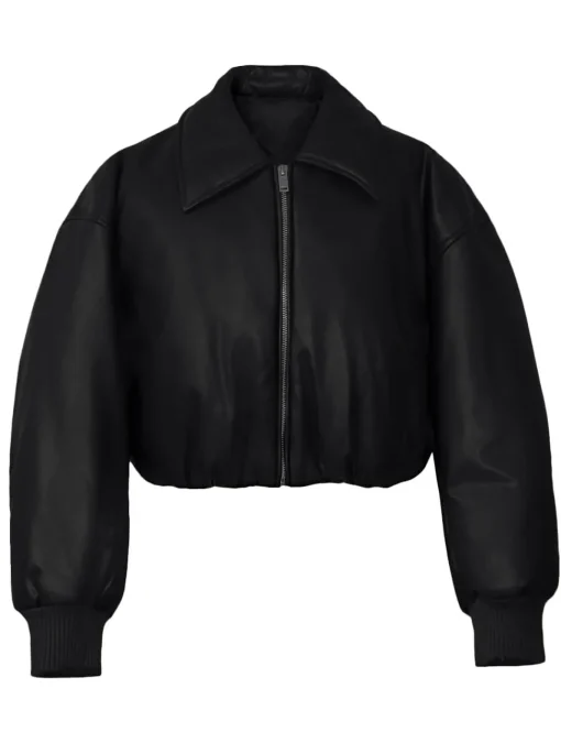 Black Faux-Leather Bomber Jacket-BESTSELLER