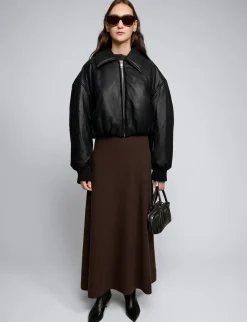Black Faux-Leather Bomber Jacket-BESTSELLER