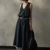 Black Knit Cocoon Midi Dress