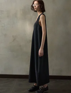 Black Knit Cocoon Midi Dress