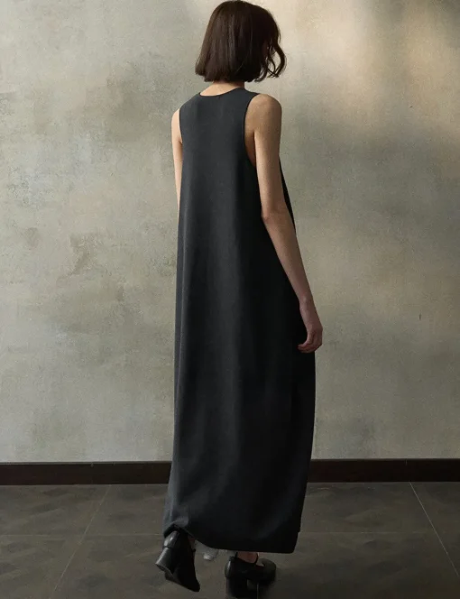 Black Knit Cocoon Midi Dress