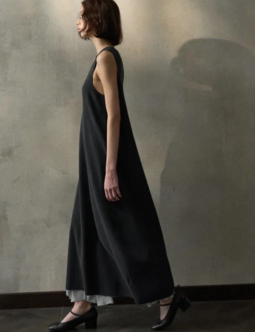 Black Knit Cocoon Midi Dress