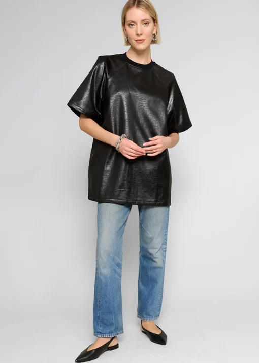 Black Leather T-Shirt