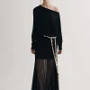 Black Semi Sheer Tube Skirt
