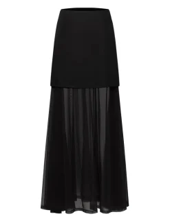 Black Semi Sheer Tube Skirt