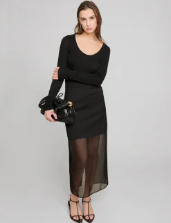 Black Sheer Bottom Skirt
