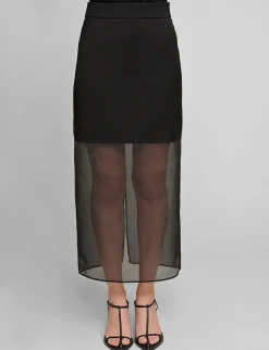 Black Sheer Bottom Skirt