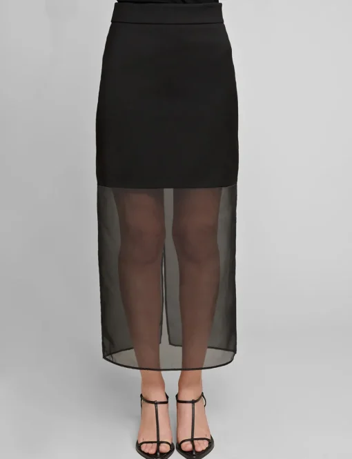 Black Sheer Bottom Skirt