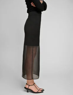 Black Sheer Bottom Skirt