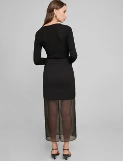 Black Sheer Bottom Skirt