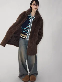 Brown Faux Fur Coat
