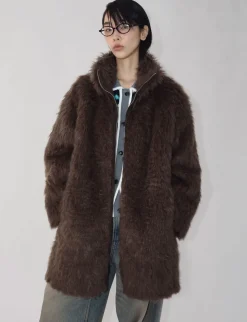 Brown Faux Fur Coat