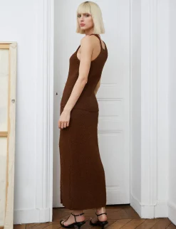 Brown Crochet-Knit Tank