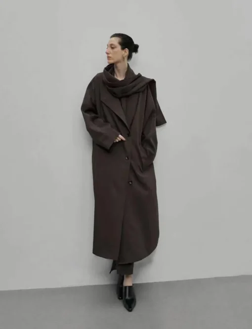 Brown Scarf Coat