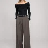 Brown Wide-Leg Pants