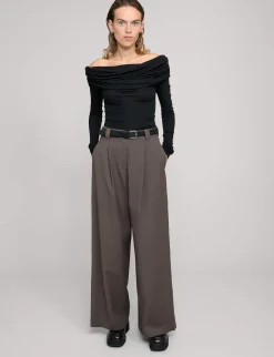 Brown Wide-Leg Pants