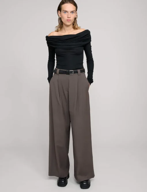 Brown Wide-Leg Pants