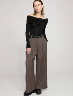 Brown Wide-Leg Pants