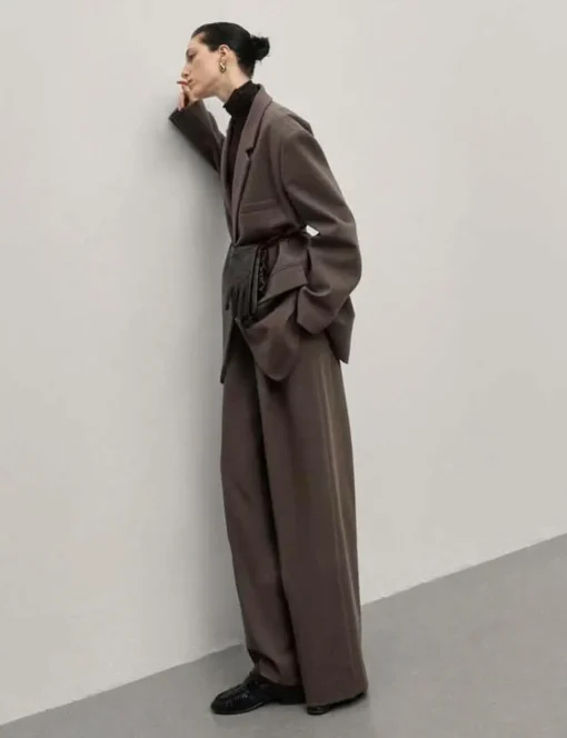 Brown Wide-Leg Pants