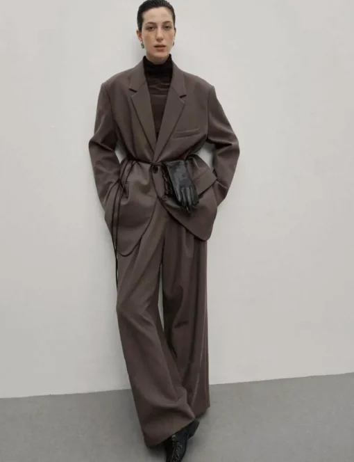 Brown Wide-Leg Pants