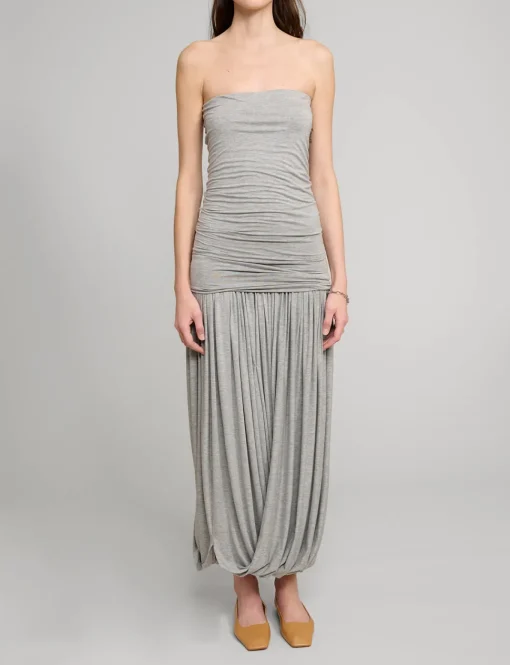 Bubble Hem Strapless Dress